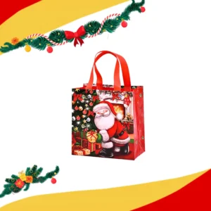 Bolsa Plastica Dulcera Navideña Santa y Regalos