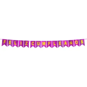 Banderin "Feliz Cumpleaños" holográfico (12pz)