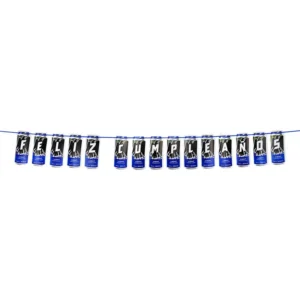 Banderin "Feliz cumpleaños" con forma de Bote de Cerveza (12pz)